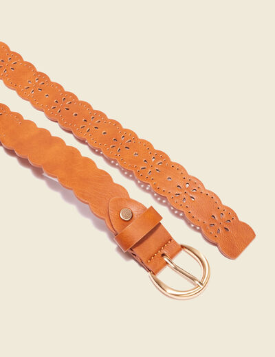 Ceinture perforée marron femme
