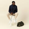 Sweat zippé à capuche bleu marine homme