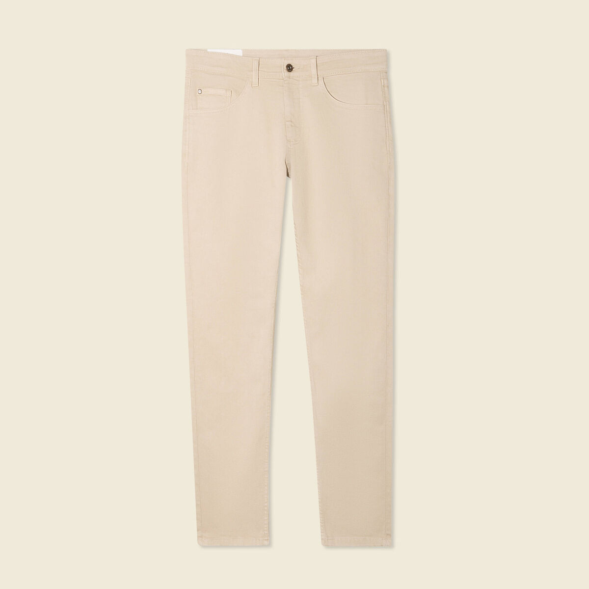 Jeans slim 5 poches denim beige homme