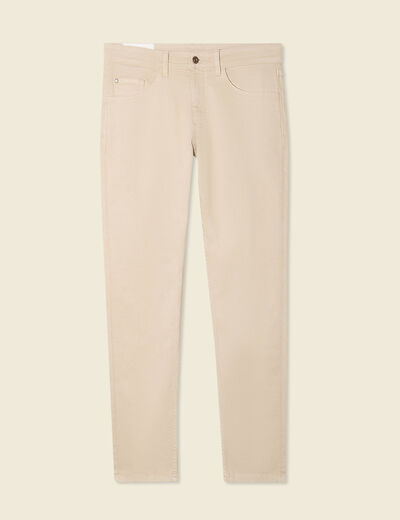 Jeans slim 5 poches denim beige homme