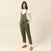 Salopette fluide boutonn&eacute;e vert fonc&eacute; femme