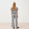 Pantalon loose longueur 3/4 en coton ecru femme