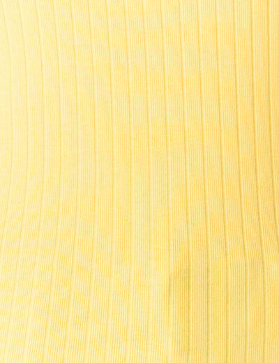 T-shirt manches courtes côtelé jaune femme