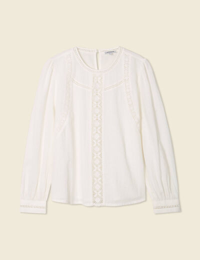 Blouse manches longues blanc femme