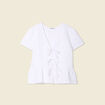 Blouse manches courtes blanc femme