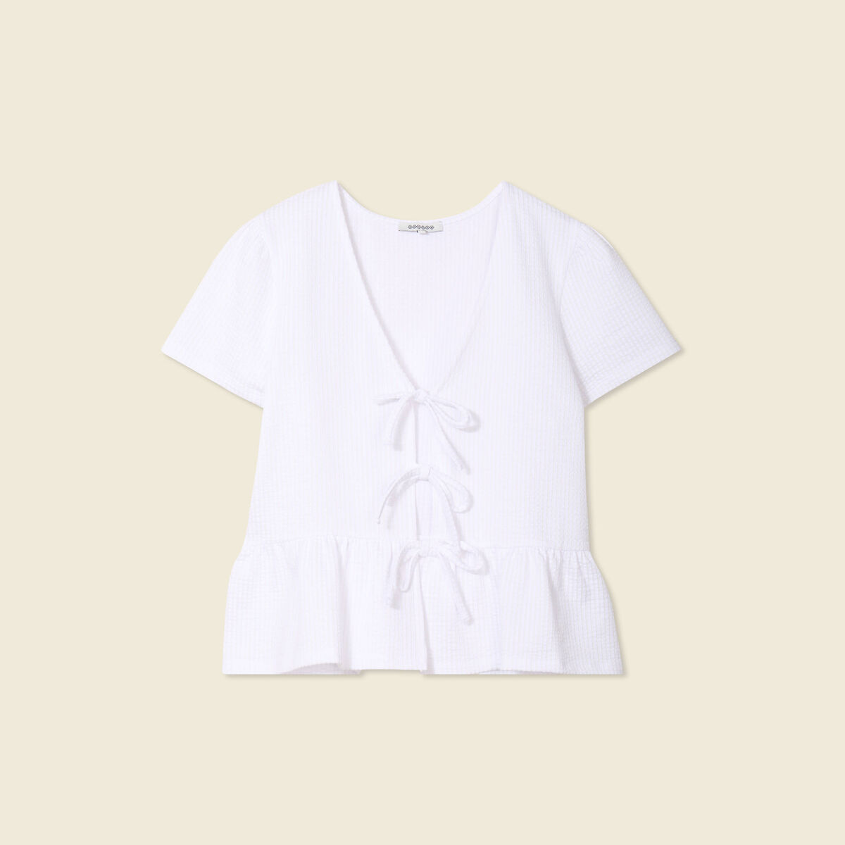 Blouse manches courtes blanc femme