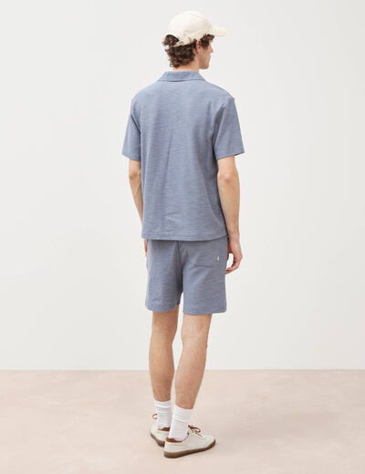 Polo manches courtes bleu gris homme