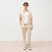 Chemise manches courtes beige moyen homme