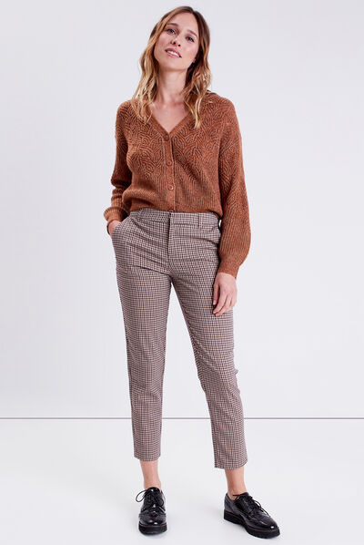 Pantalon chino bleu marine femme