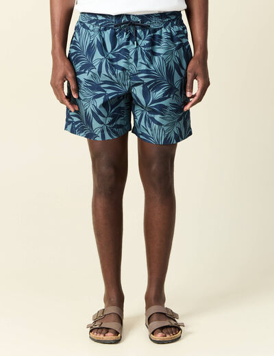 Short de bain vert foncé homme