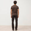 T-shirt droit col rond manches courtes marron homme