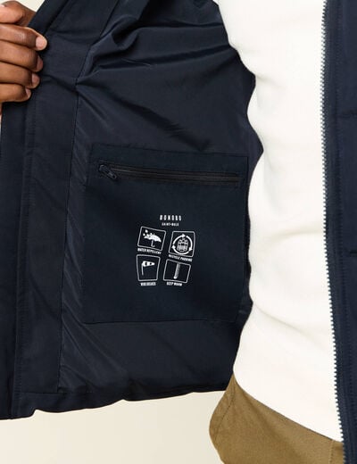 Doudoune capuche amovible bleu marine homme