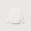 Chemise en coton manches longues ecru femme