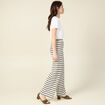 Pantalon large en tricot blanc femme