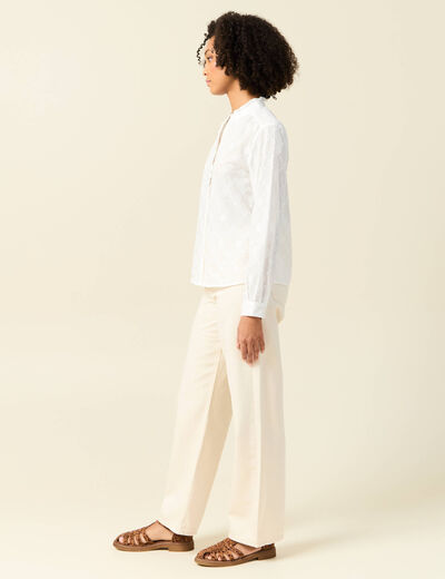 Chemise manches longues ecru femme