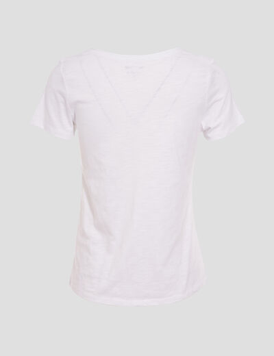 T-shirt manches courtes blanc femme