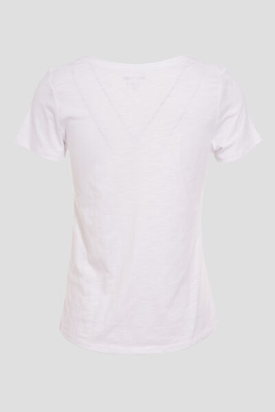 T-shirt manches courtes blanc femme