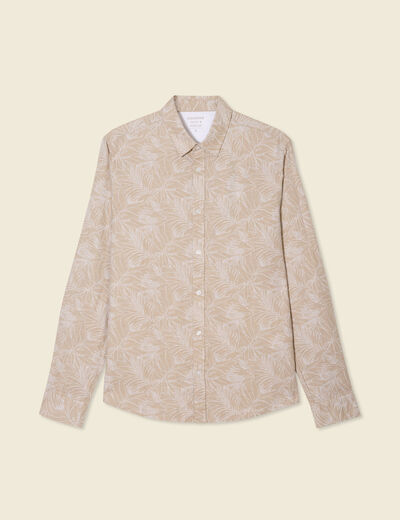 Chemise manches longues beige homme