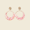 Boucles d'oreilles pendantes rose femme