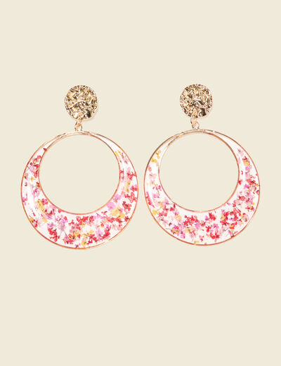 Boucles d'oreilles pendantes rose femme