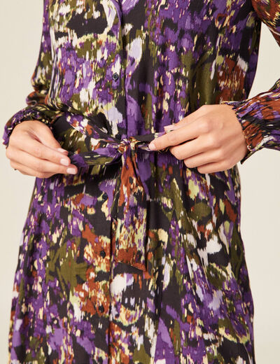 Robe patineuse ceinturée noir femme