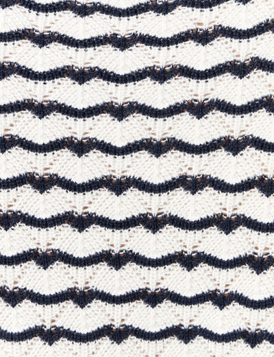 Pull manches courtes bleu foncé femme