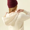 Sweat &agrave; capuche manches longues creme femme