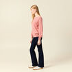 Pull manches longues fabriqué en France rose pastel femme