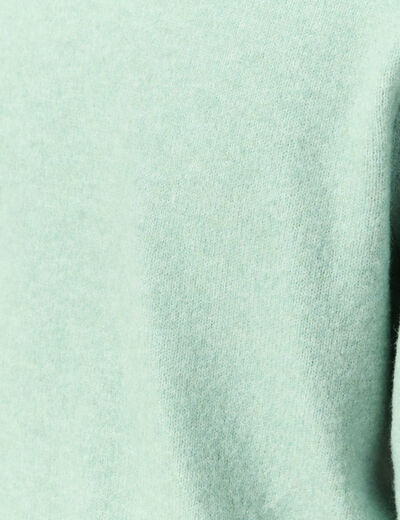 Pull manches longues col rond vert pastel homme