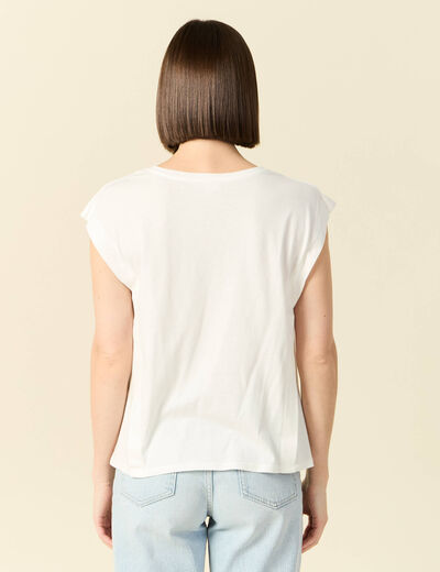 T-shirt manches courtes ecru femme