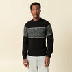 Pull col rond manches longues noir homme