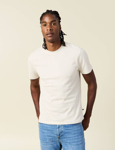 T-shirt manches courtes beige homme