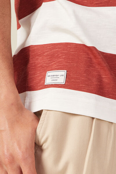 T-shirt manches courtes marron cognac homme