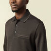 Polo cintr&eacute; manches longues marron fonc&eacute; homme