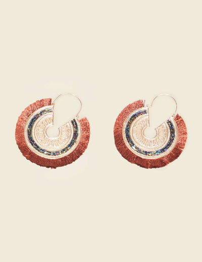 Boucles d'oreilles créoles rouge foncé femme