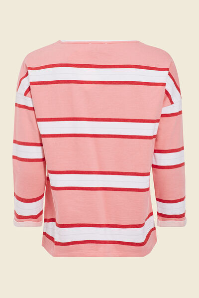 Sweat manches 3/4 rose femme