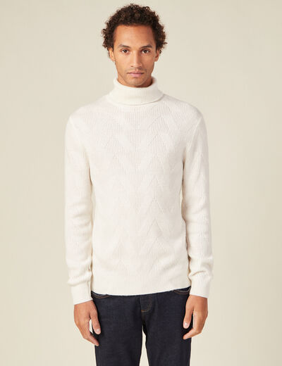 Pull manches longues ecru homme