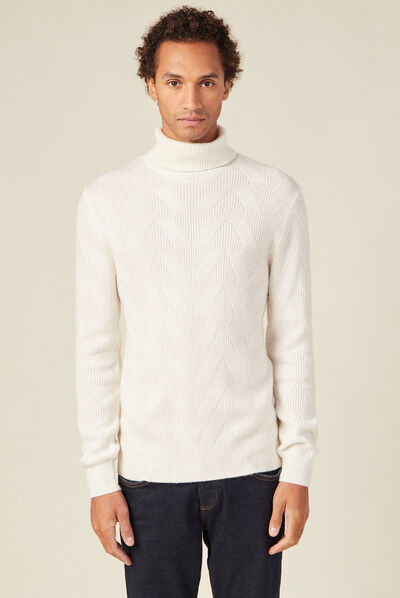 Pull manches longues ecru homme
