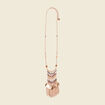 Collier perles et chaînettes multicolore femme