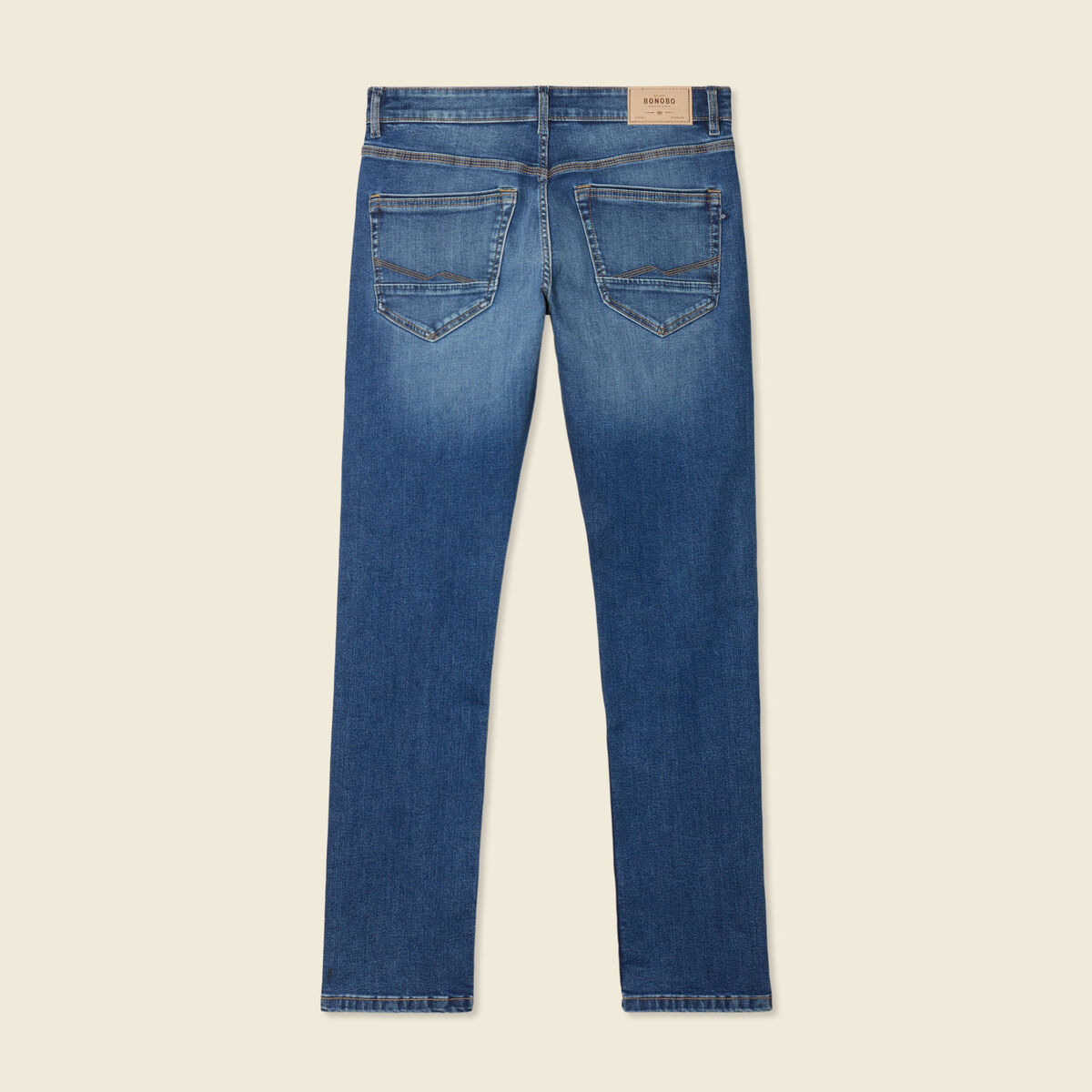 Jeans straight 5 poches denim stone homme