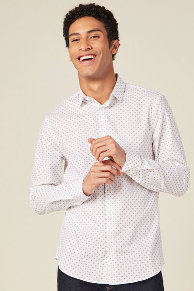 Chemise manches longues blanc homme