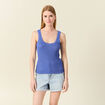 Débardeur tricot bretelles bleu electrique femme