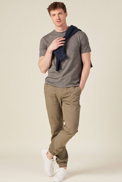 T-shirt manches courtes vert kaki homme