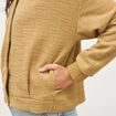 Veste droite manches longues tweed camel femme