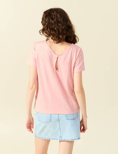 T-shirt manches courtes rose pastel femme