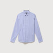 Chemise col am&eacute;ricain manches longues bleu gris homme