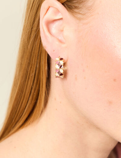 Boucles d'oreilles vieux rose femme