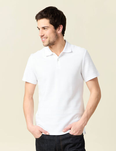 Polo manches courtes blanc homme