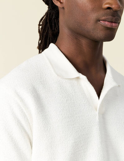 Polo manches courtes ecru homme