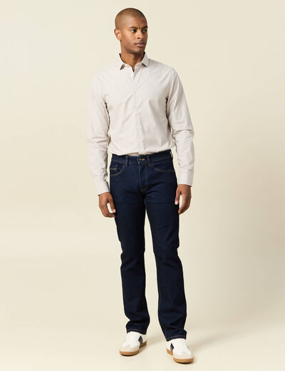 Chemise manches longues beige homme
